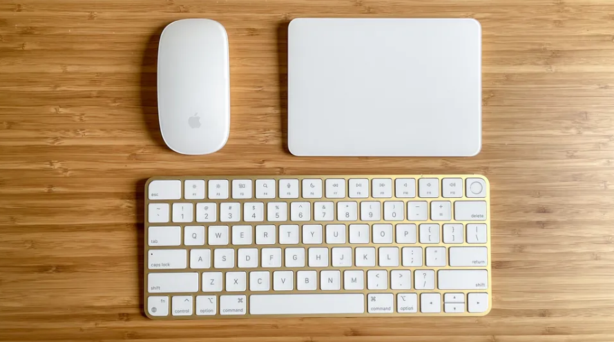 Cầm Apple keyboard